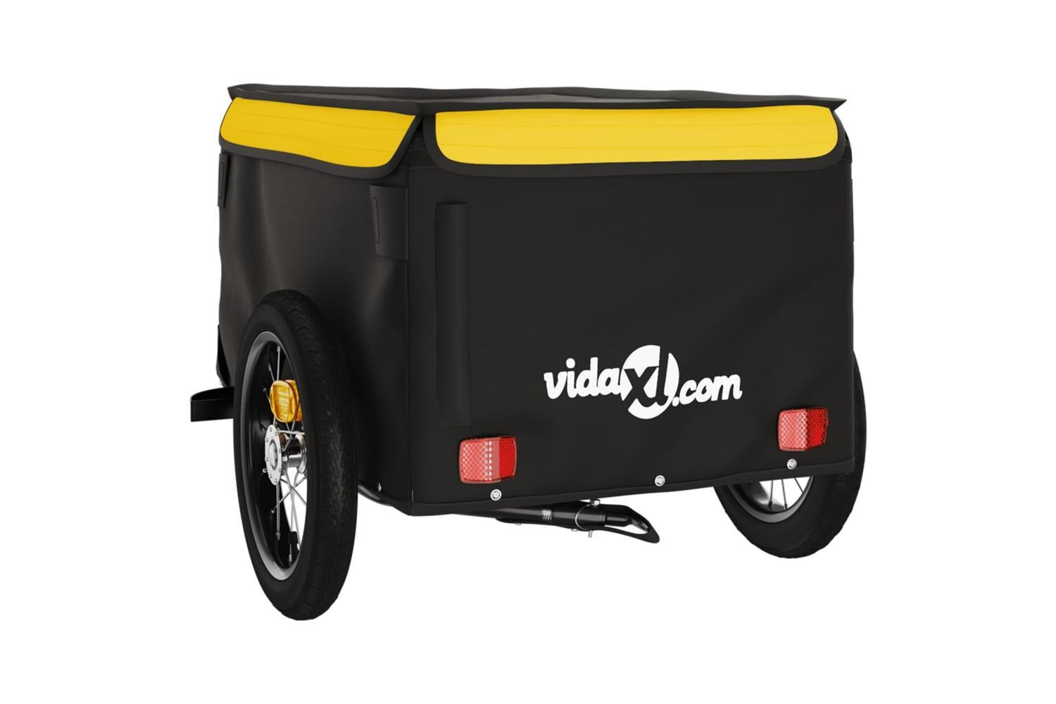 Vidaxl Bike Trailer Black And Yellow 30 Kg Iron-8
