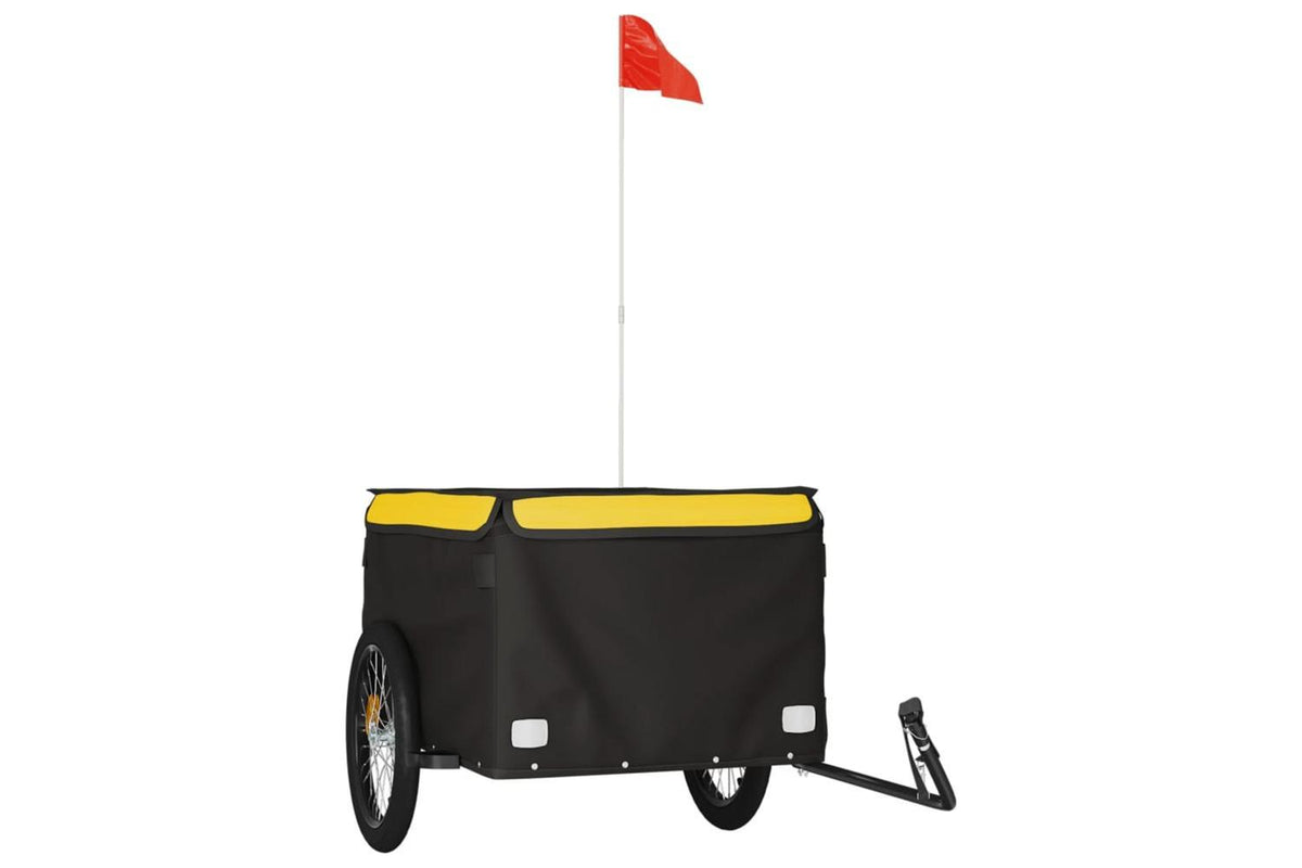 Vidaxl Bike Trailer Black And Yellow 45 Kg Iron-2