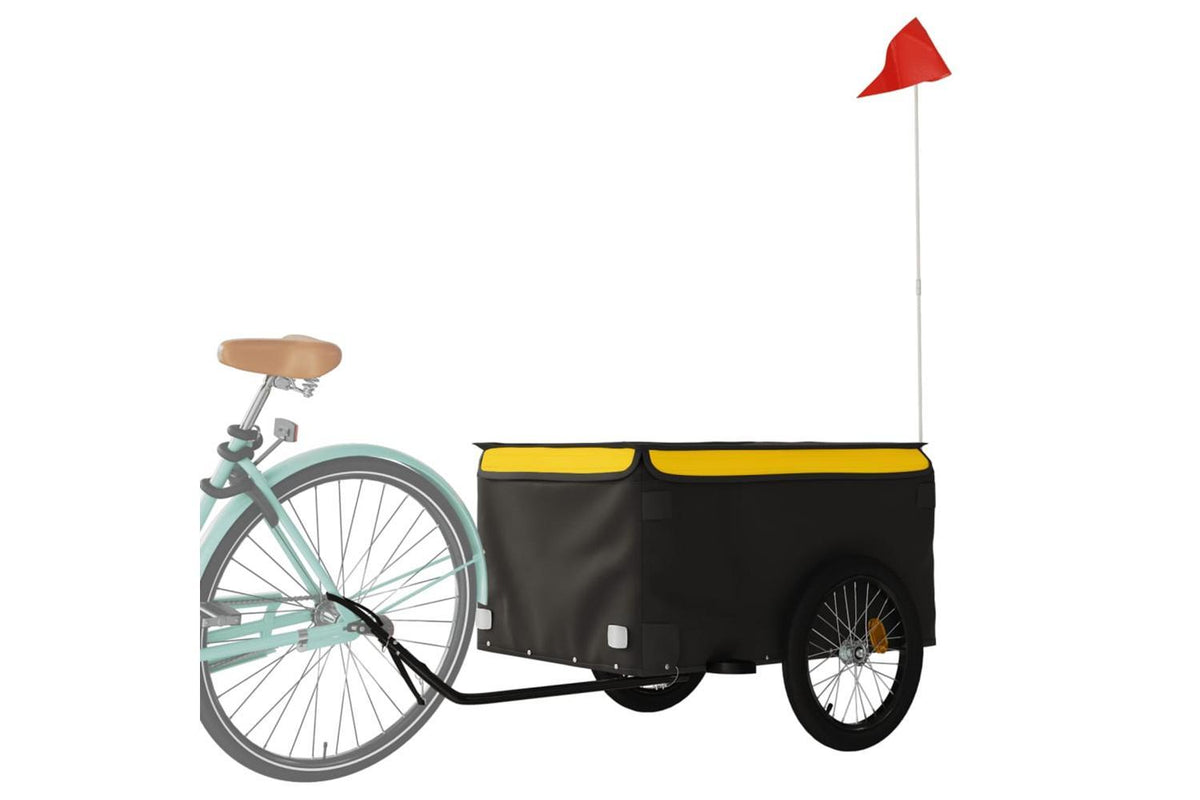 Vidaxl Bike Trailer Black And Yellow 45 Kg Iron-3