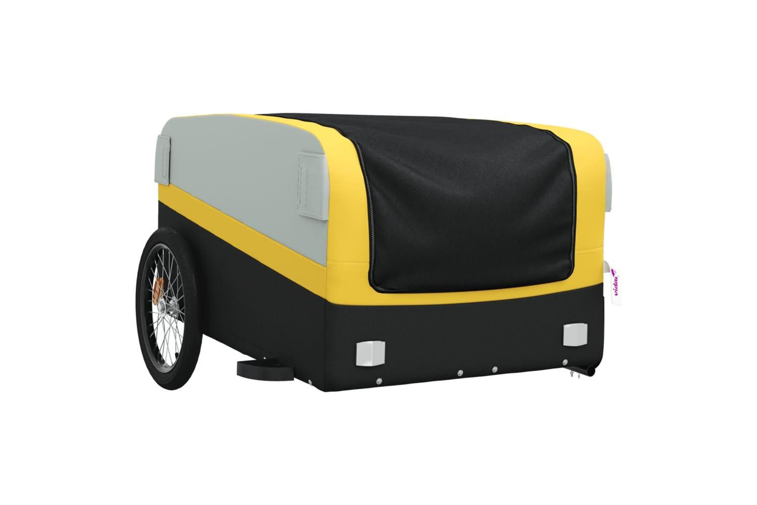 Vidaxl Bike Trailer Black And Yellow 45 Kg Iron-4