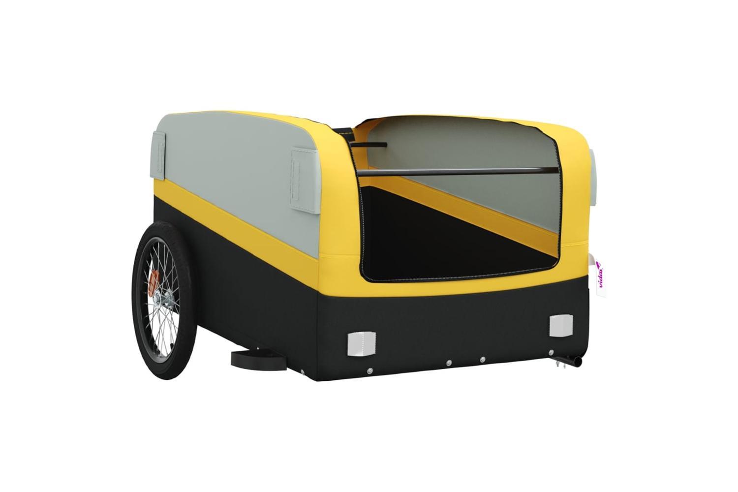Vidaxl Bike Trailer Black And Yellow 45 Kg Iron-5