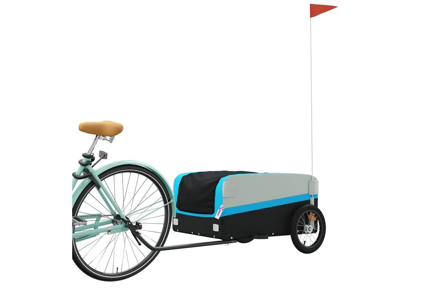 Vidaxl Bike Trailer Black And Blue 45 Kg Iron-3
