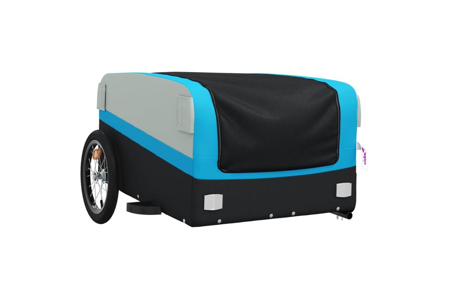 Vidaxl Bike Trailer Black And Blue 45 Kg Iron-4