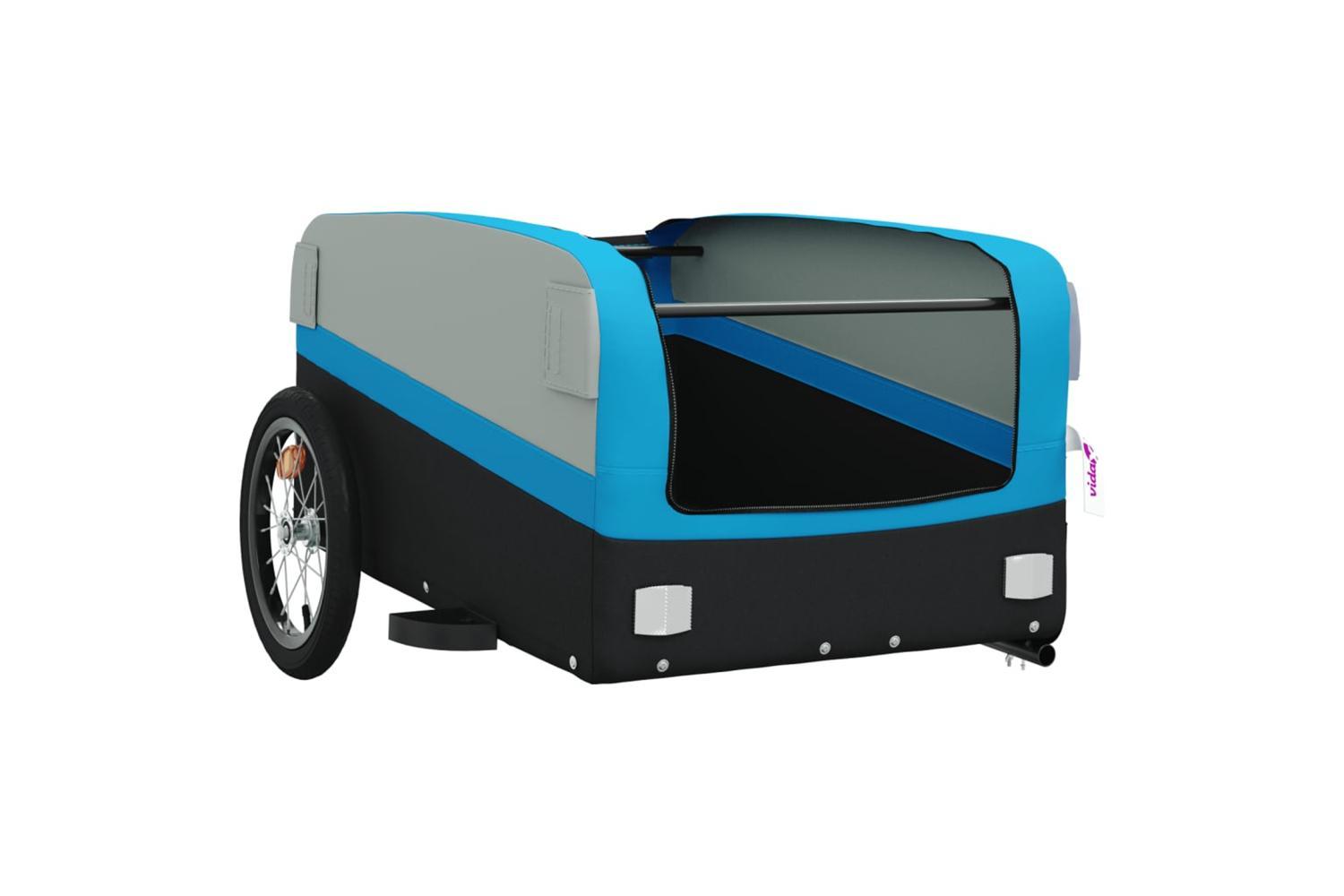 Vidaxl Bike Trailer Black And Blue 45 Kg Iron-5