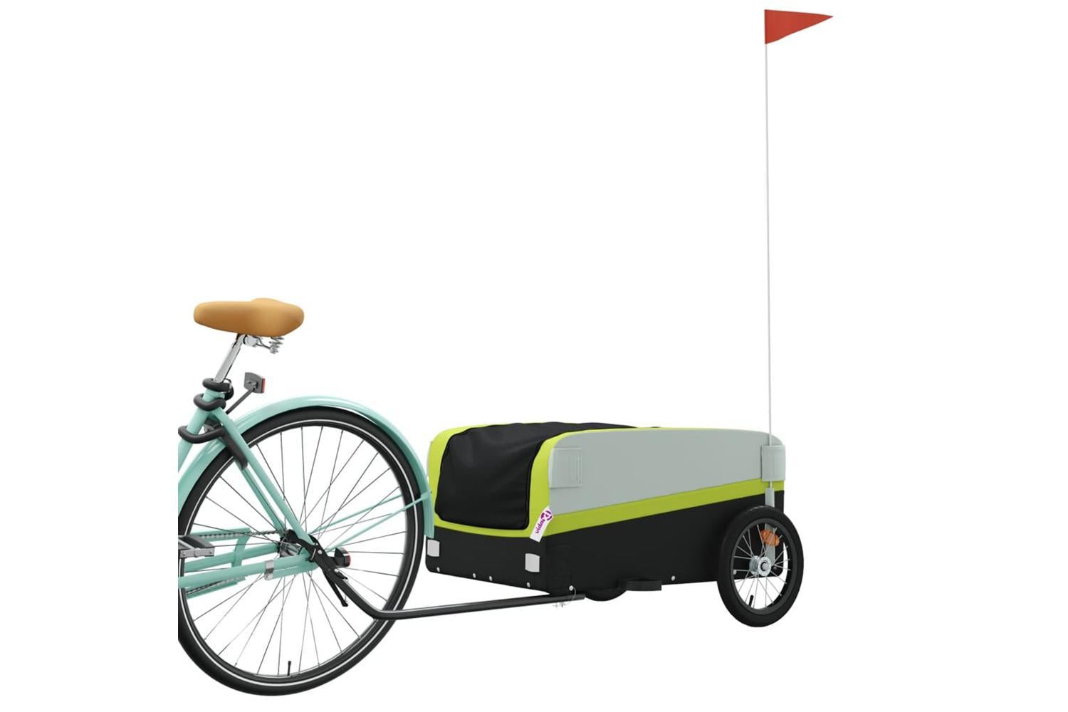 Vidaxl Bike Trailer Black And Green 45 Kg Iron-3