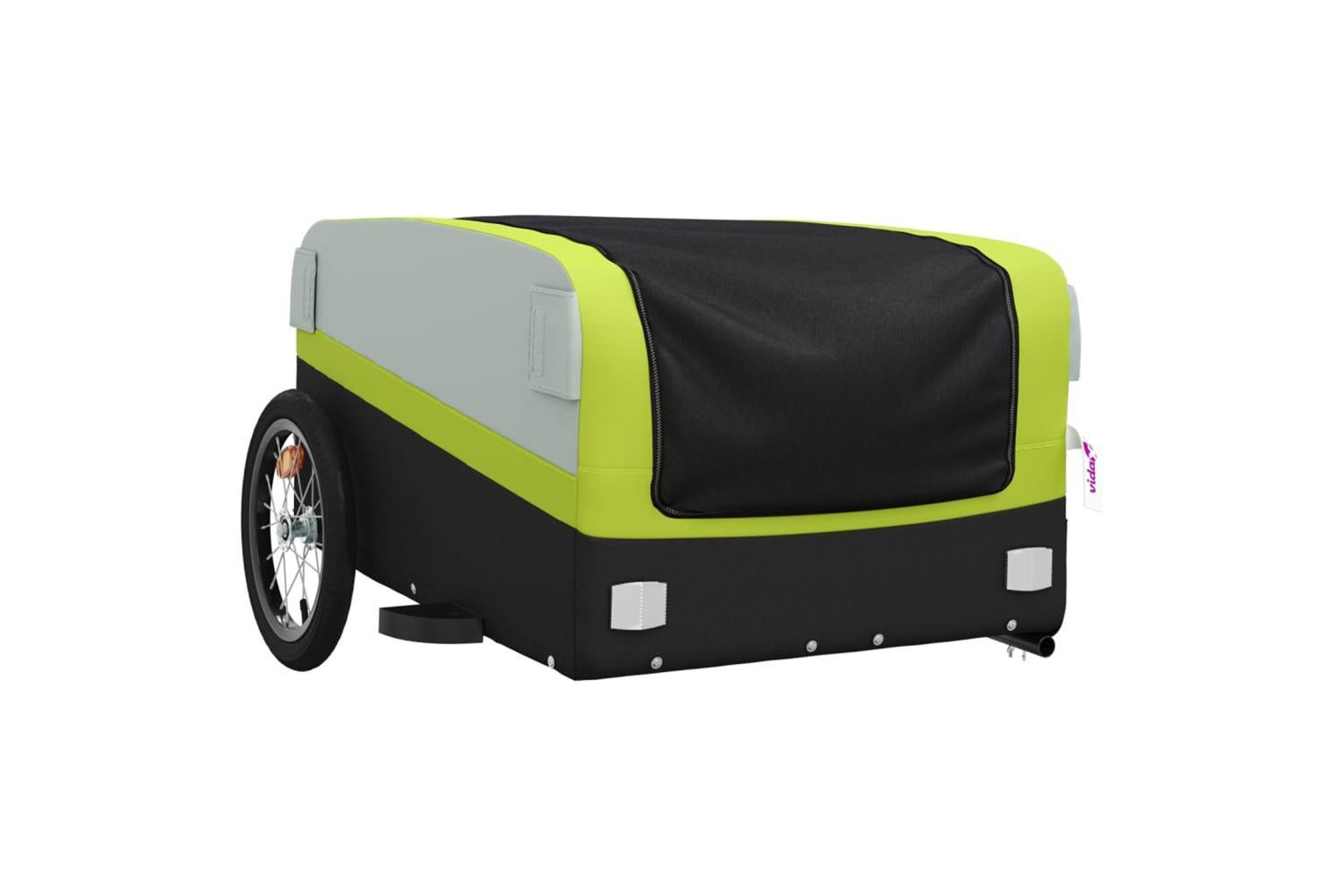 Vidaxl Bike Trailer Black And Green 45 Kg Iron-4