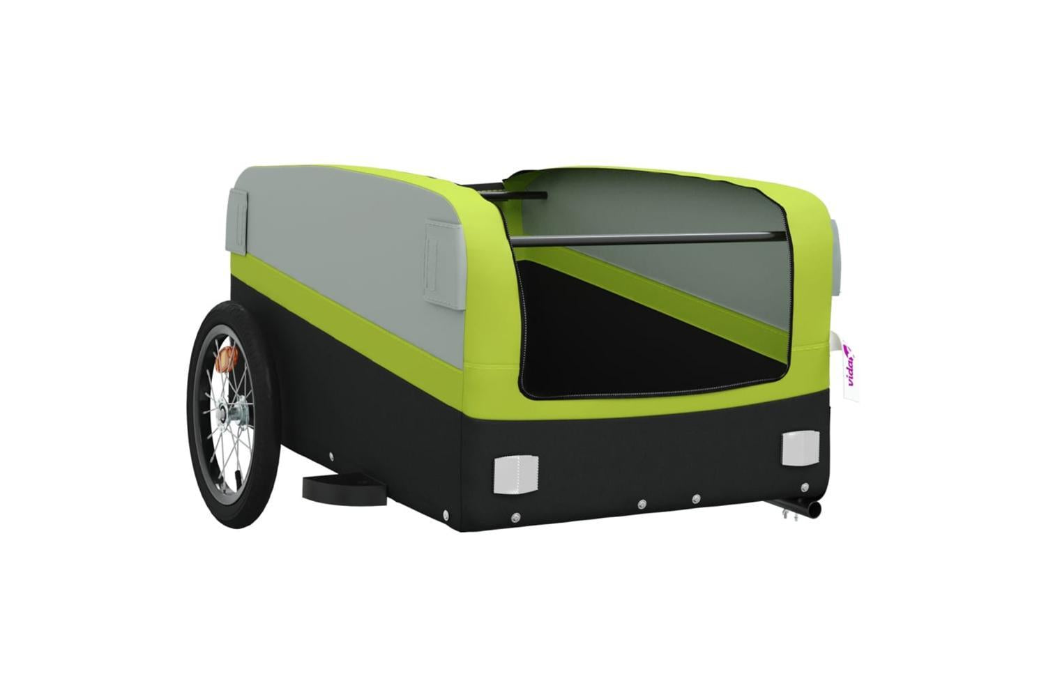 Vidaxl Bike Trailer Black And Green 45 Kg Iron-5