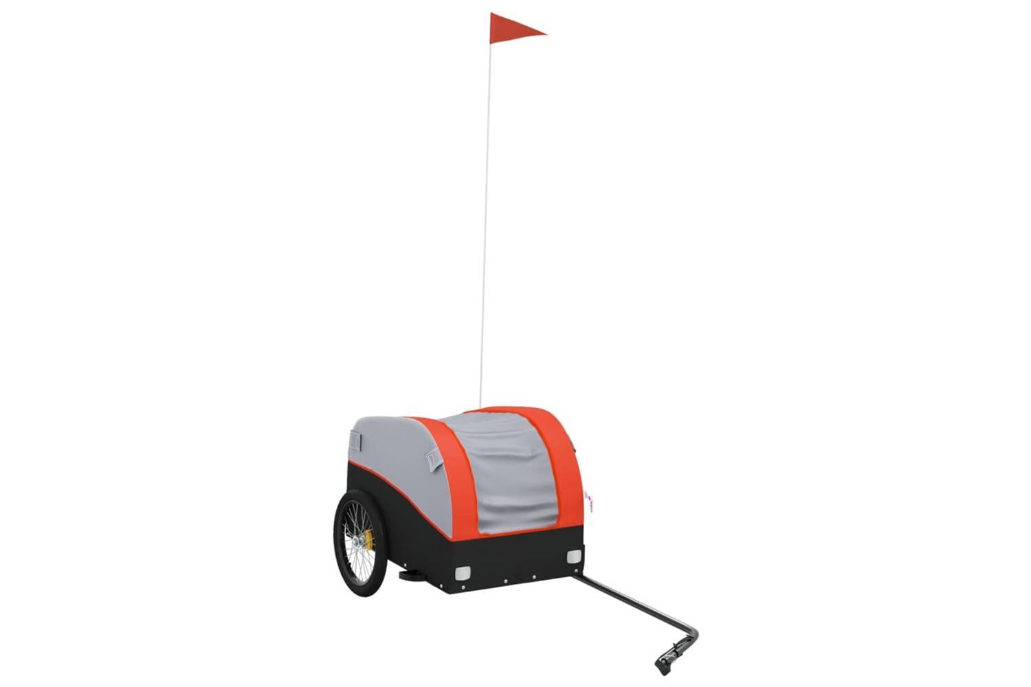 Vidaxl Bike Trailer Black And Orange 30 Kg Iron