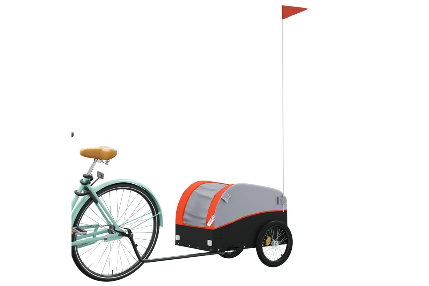 Vidaxl Bike Trailer Black And Orange 30 Kg Iron-3
