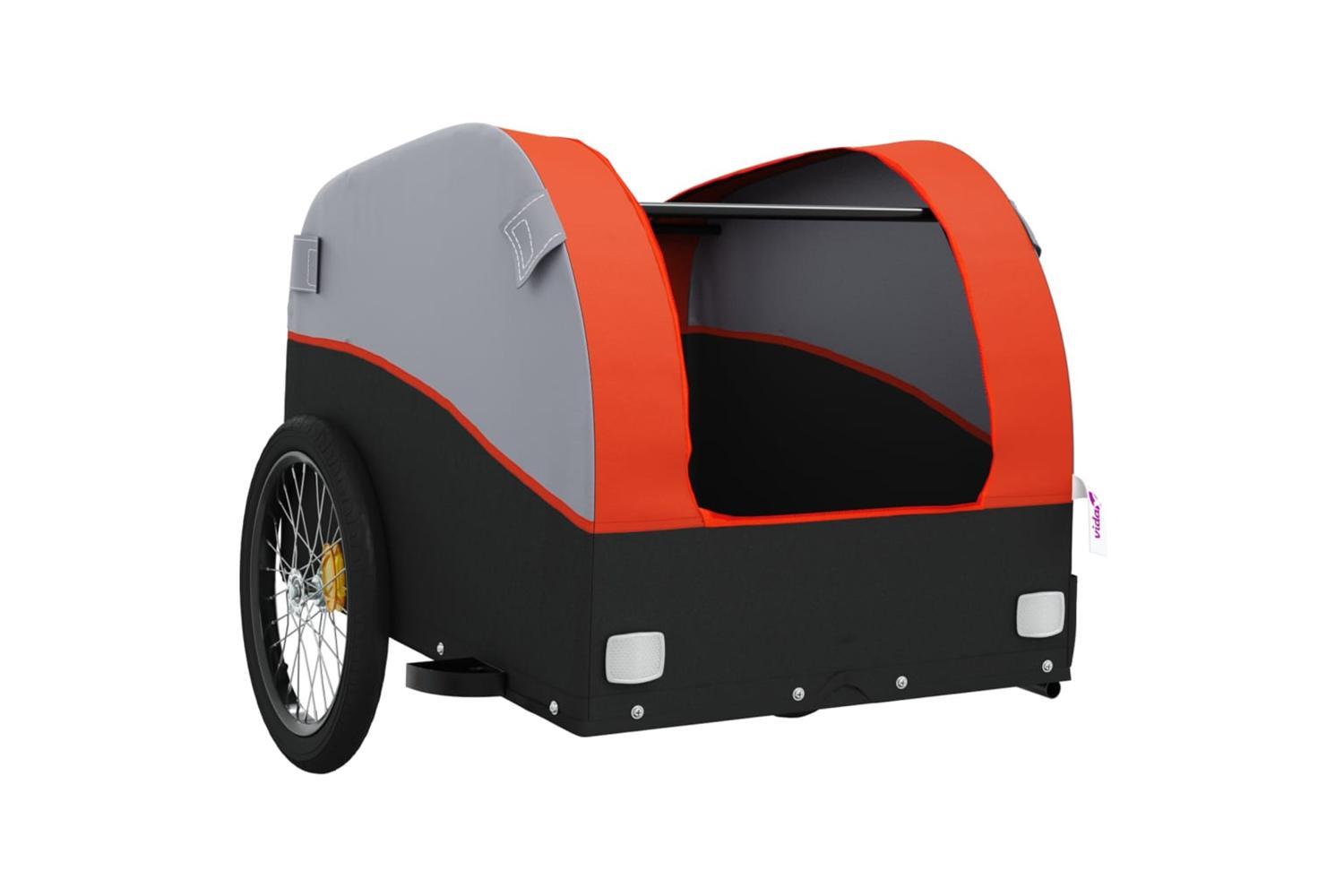 Vidaxl Bike Trailer Black And Orange 30 Kg Iron-5