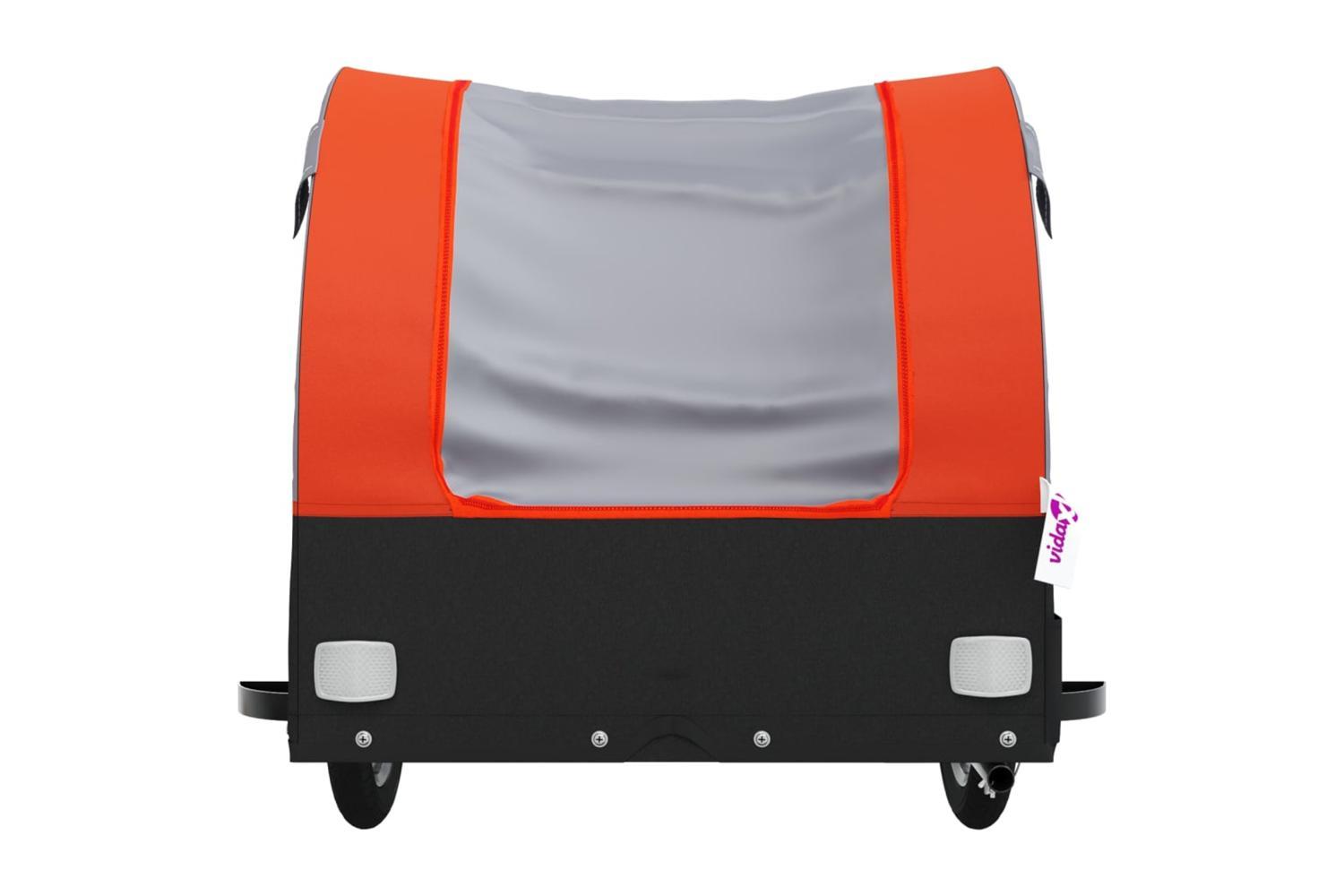 Vidaxl Bike Trailer Black And Orange 30 Kg Iron-6