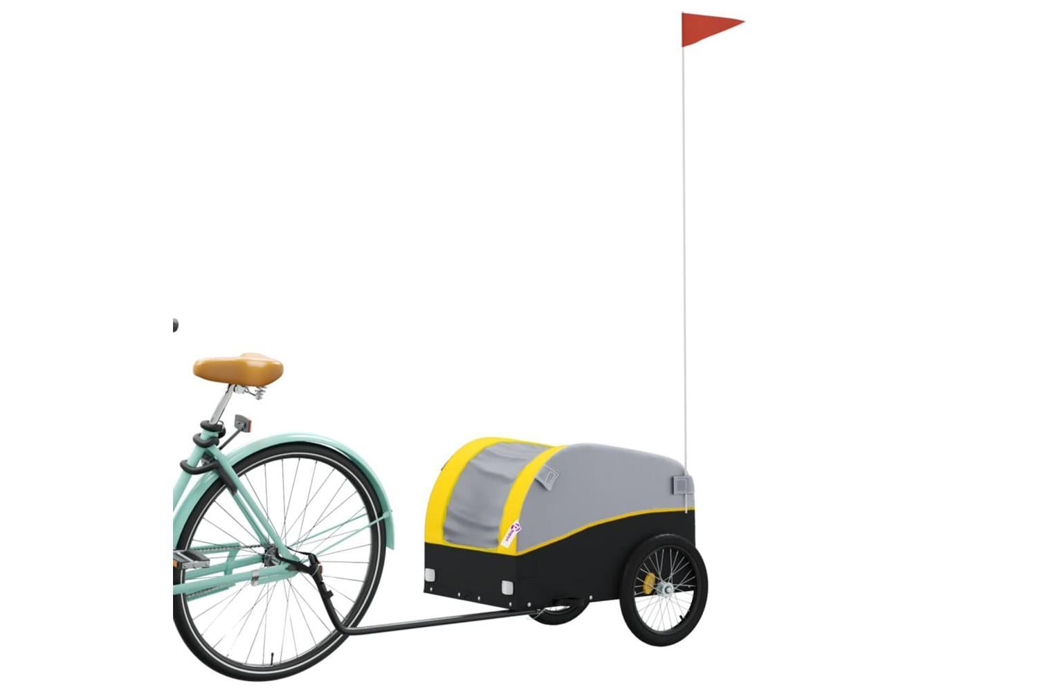 Vidaxl Bike Trailer Black And Yellow 30 Kg Iron-3
