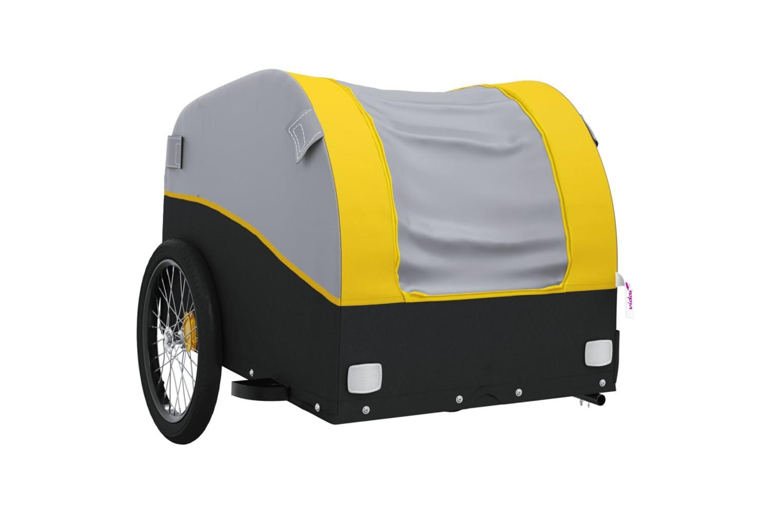 Vidaxl Bike Trailer Black And Yellow 30 Kg Iron-4