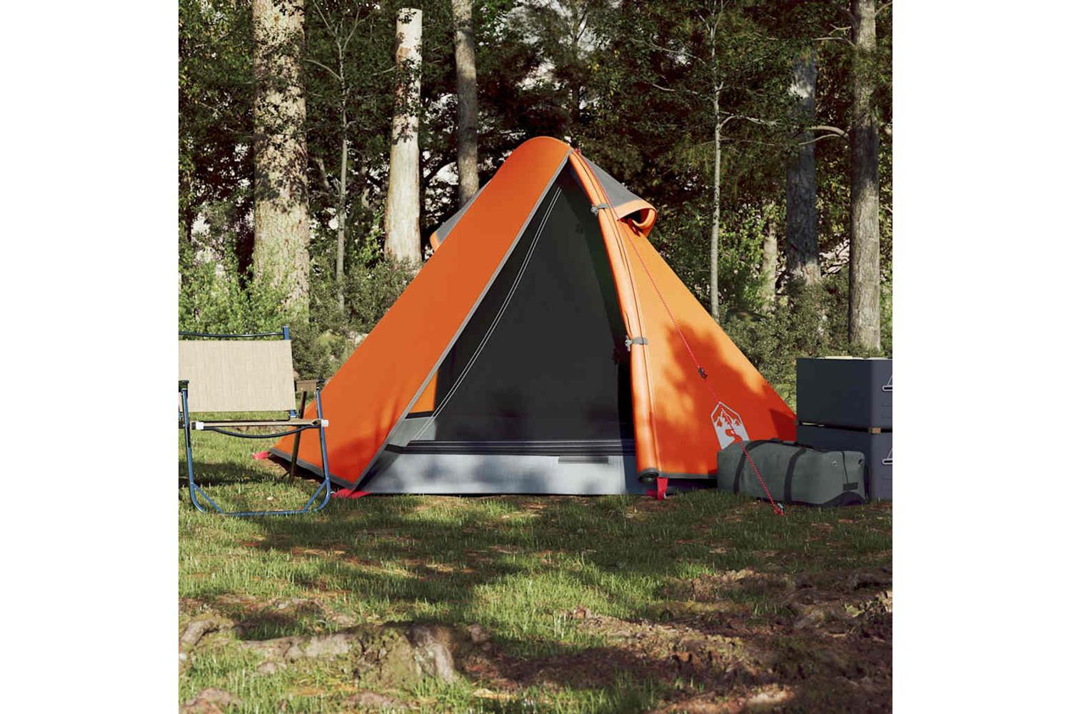 Vidaxl Camping Tent Dome 2-person Grey And Orange Waterproof-3