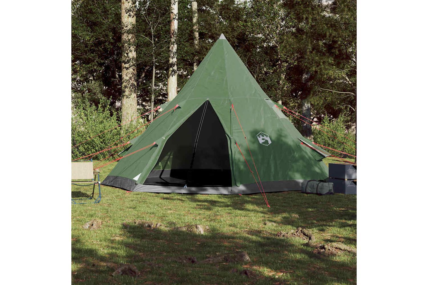 Vidaxl Camping Tent Tipi 4-person Green Waterproof-3