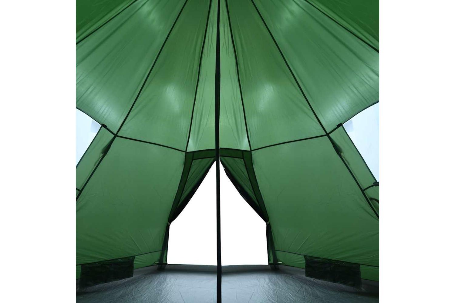 Vidaxl Camping Tent Tipi 4-person Green Waterproof-9