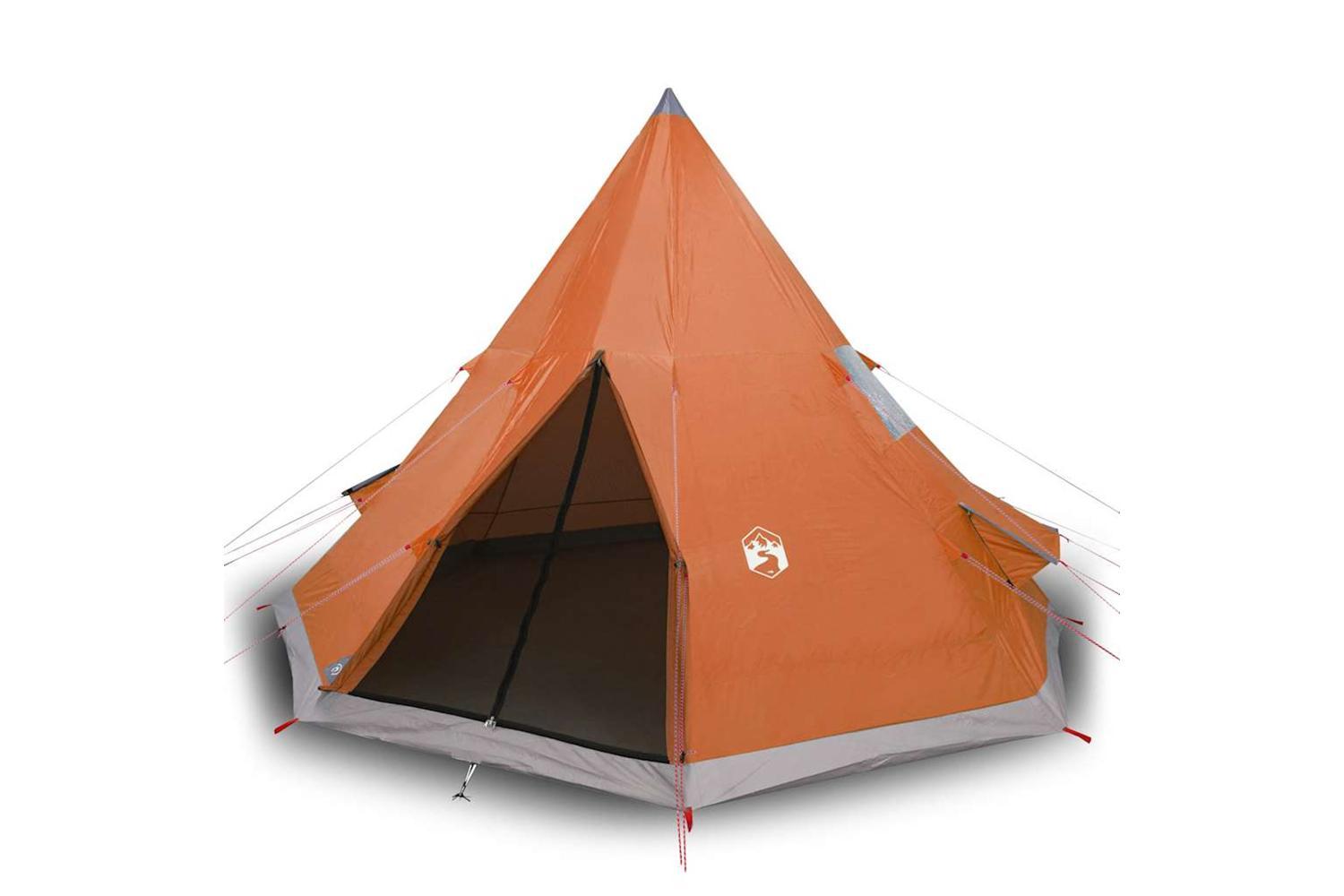 Vidaxl Camping Tent Tipi 4-person Orange Waterproof-2