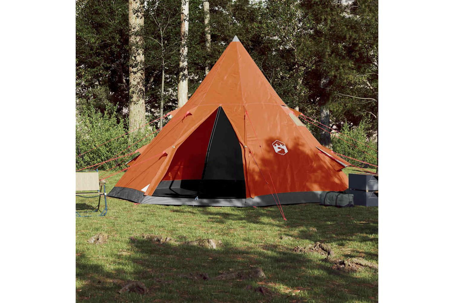 Vidaxl Camping Tent Tipi 4-person Orange Waterproof-3