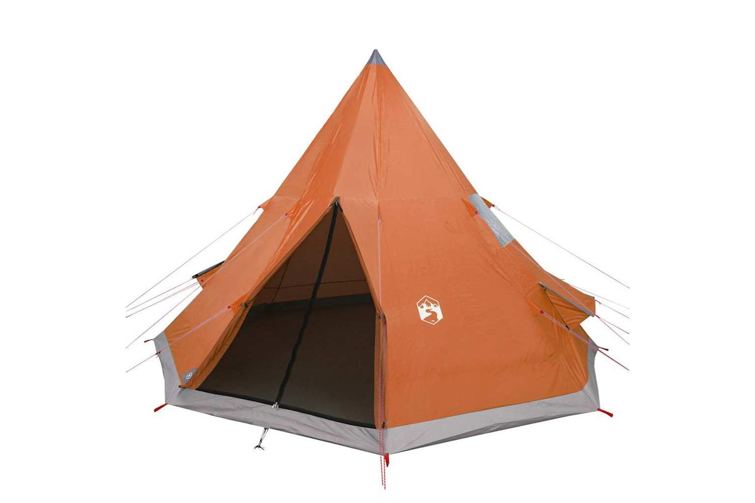 Vidaxl Camping Tent Tipi 4-person Orange Waterproof-4