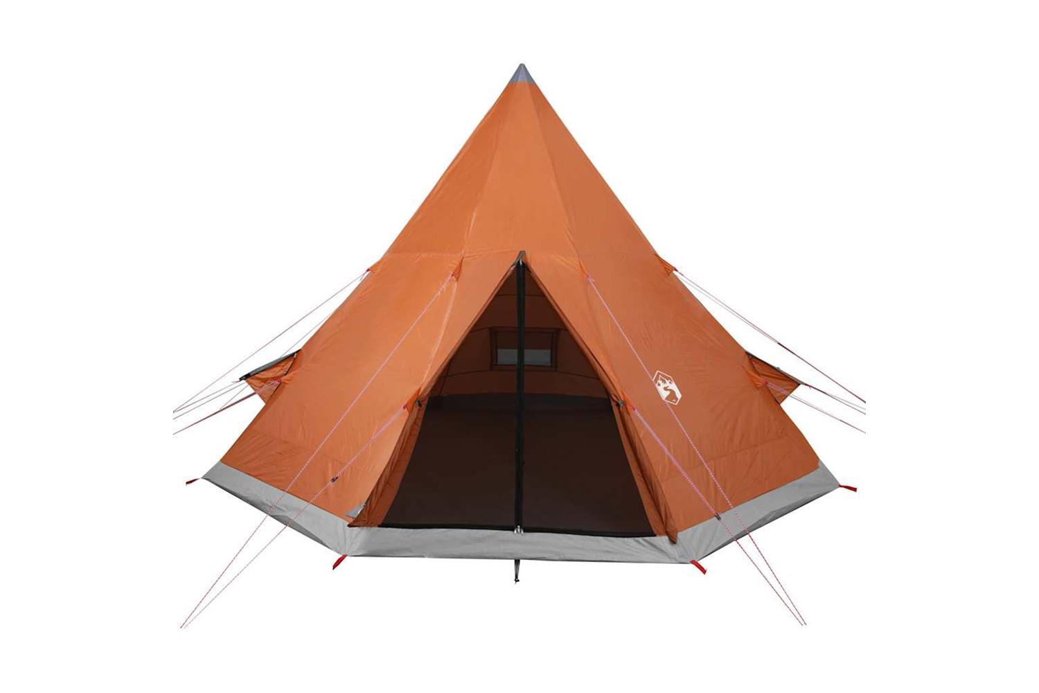 Vidaxl Camping Tent Tipi 4-person Orange Waterproof-5