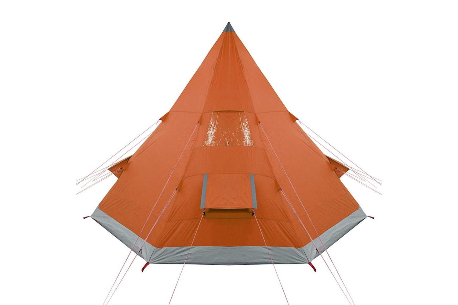 Vidaxl Camping Tent Tipi 4-person Orange Waterproof-8