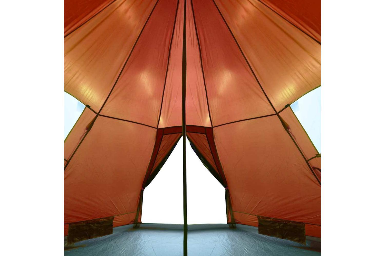 Vidaxl Camping Tent Tipi 4-person Orange Waterproof-9