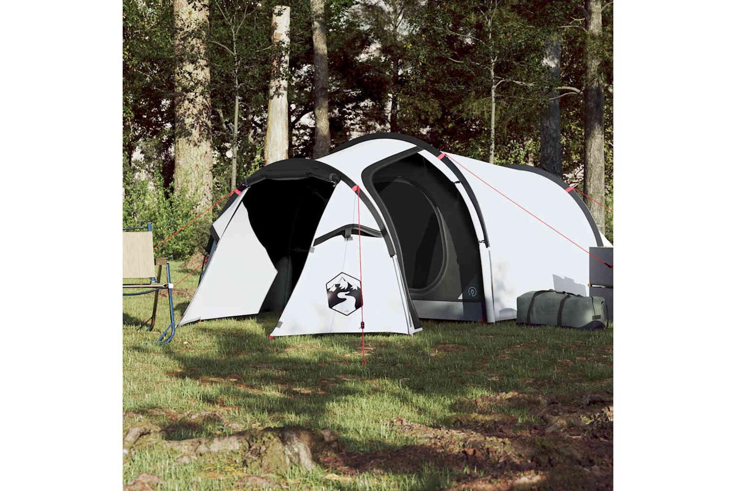 Vidaxl Camping Tent Tunnel 2-person White Blackout Fabric Waterproof-3