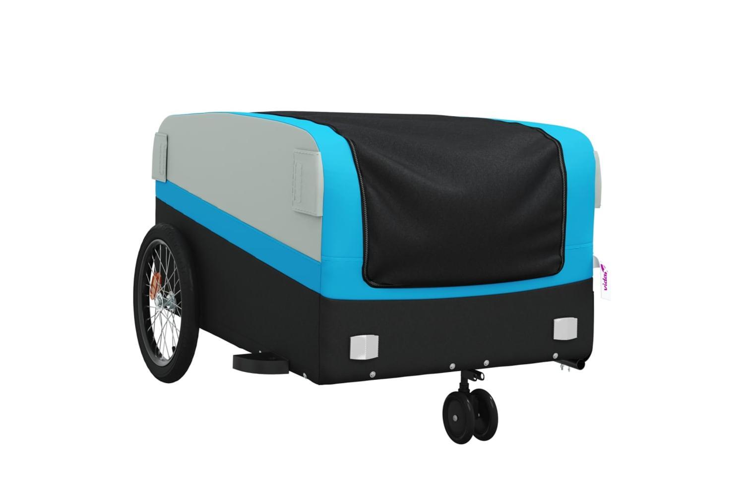 Vidaxl Bike Trailer Black And Blue 45 Kg Iron-4