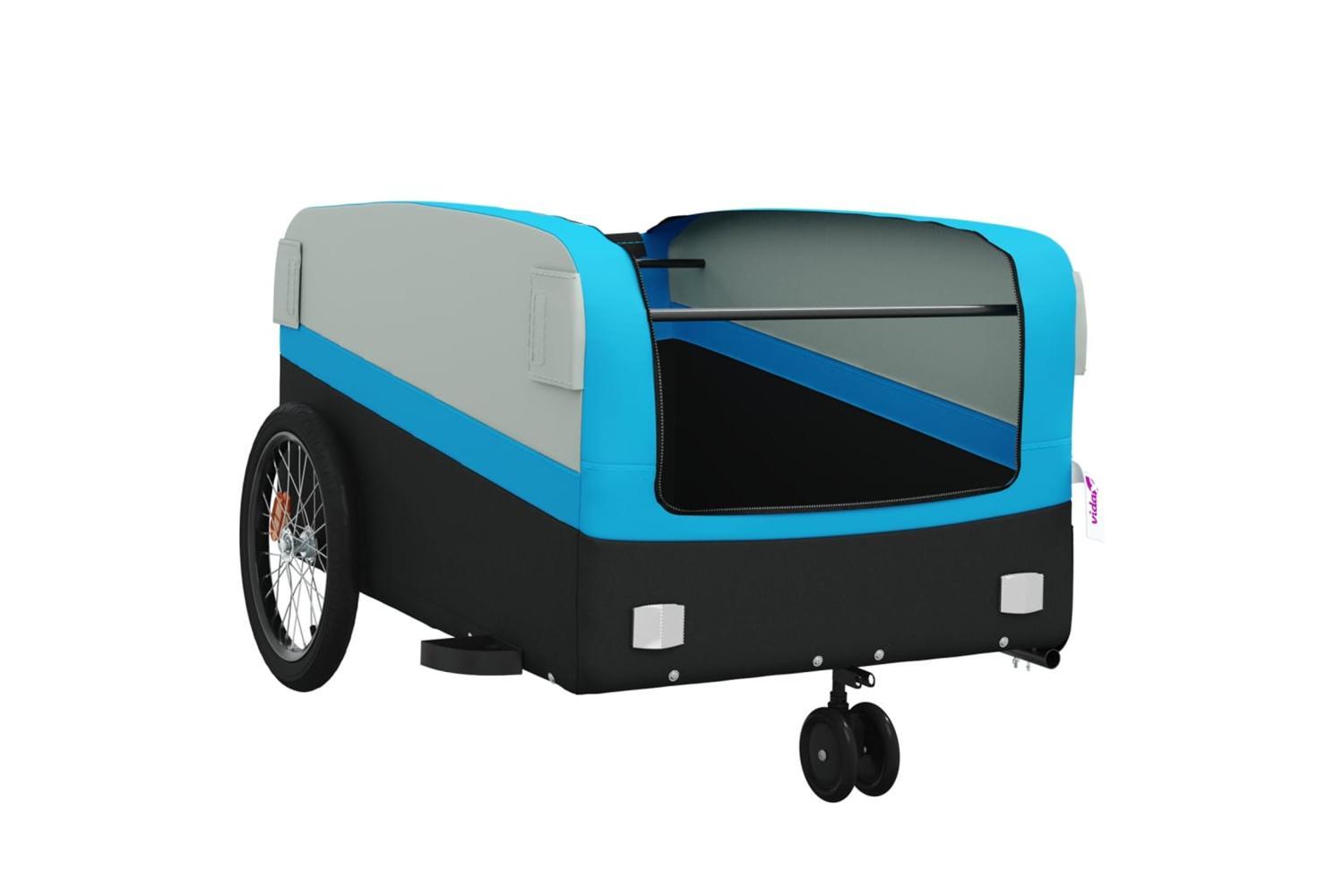 Vidaxl Bike Trailer Black And Blue 45 Kg Iron-5