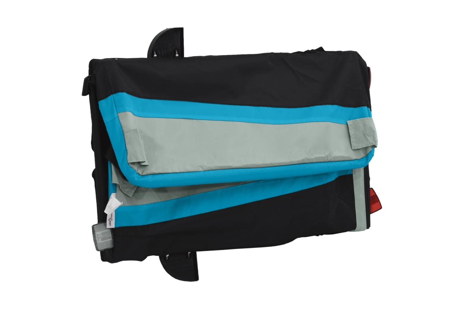 Vidaxl Bike Trailer Black And Blue 45 Kg Iron-9