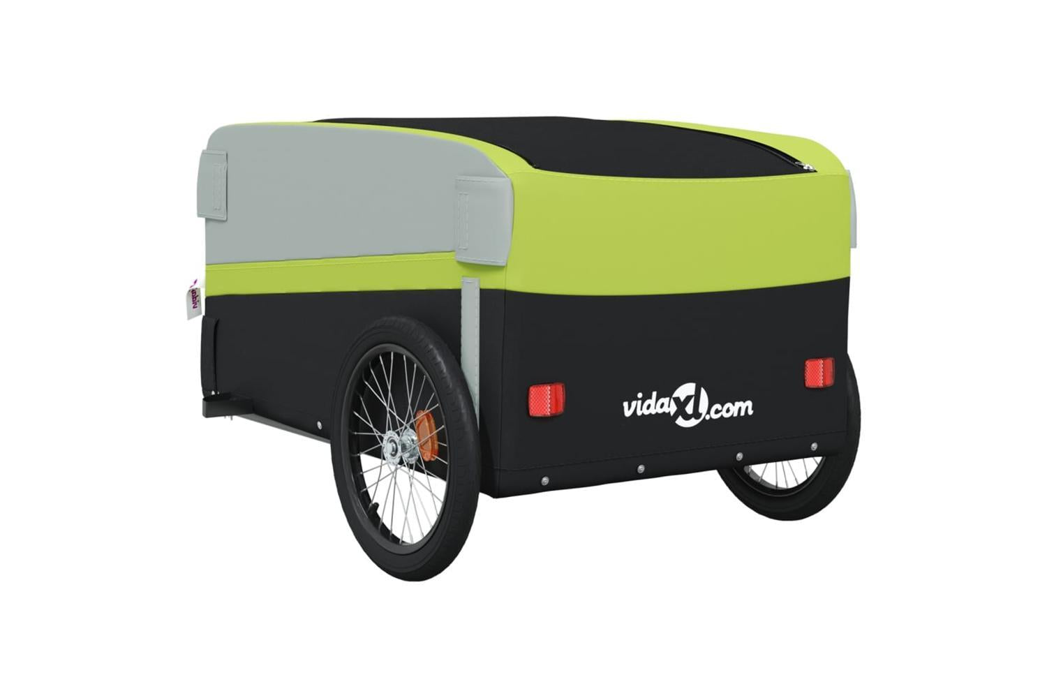 Vidaxl Bike Trailer Black And Green 45 Kg Iron-8