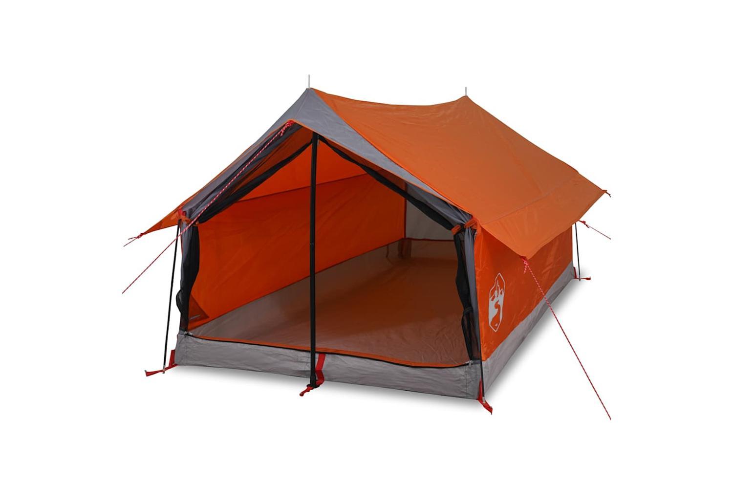 Vidaxl Camping Tent 2-person Grey And Orange Waterproof-2