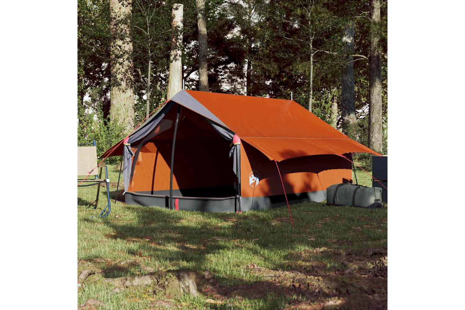 Vidaxl Camping Tent 2-person Grey And Orange Waterproof-3