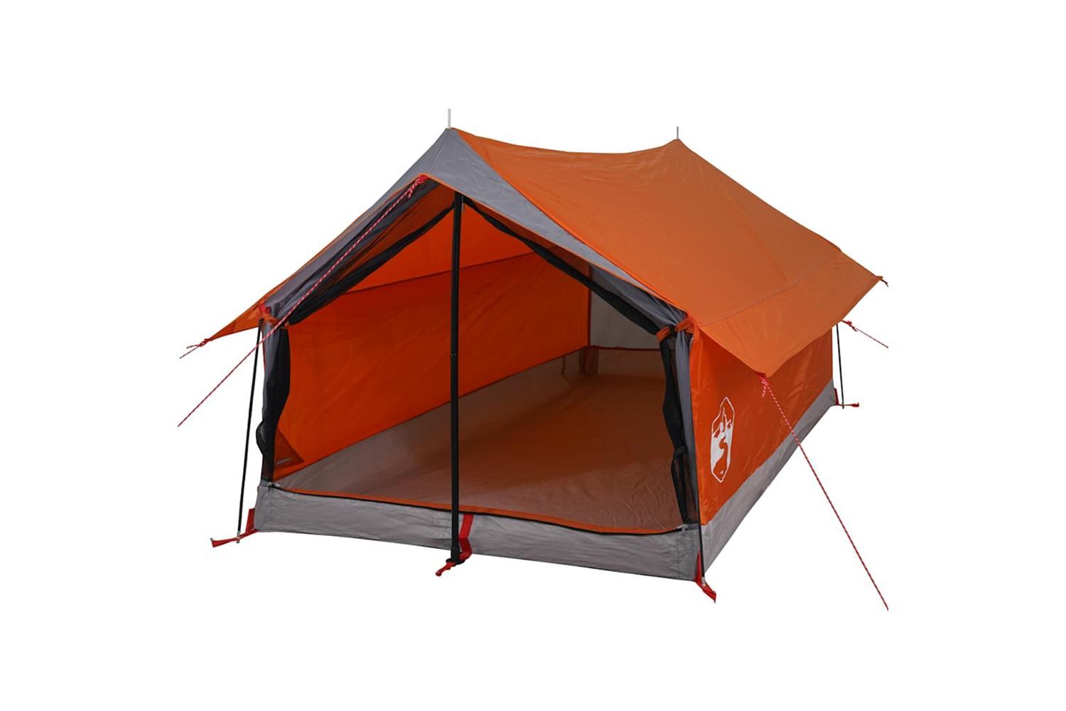 Vidaxl Camping Tent 2-person Grey And Orange Waterproof-4