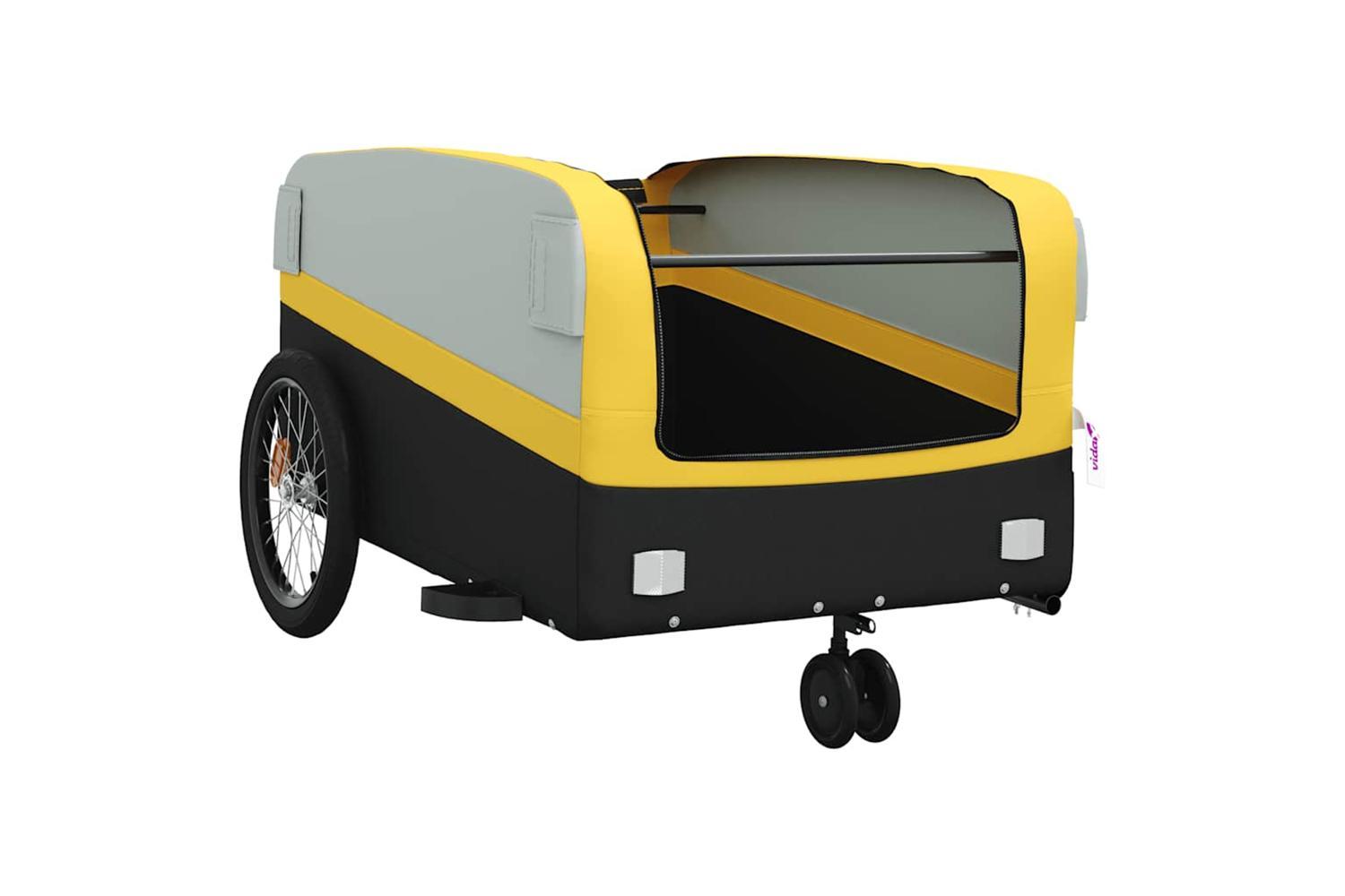 Vidaxl Bike Trailer Black And Yellow 45 Kg Iron-5