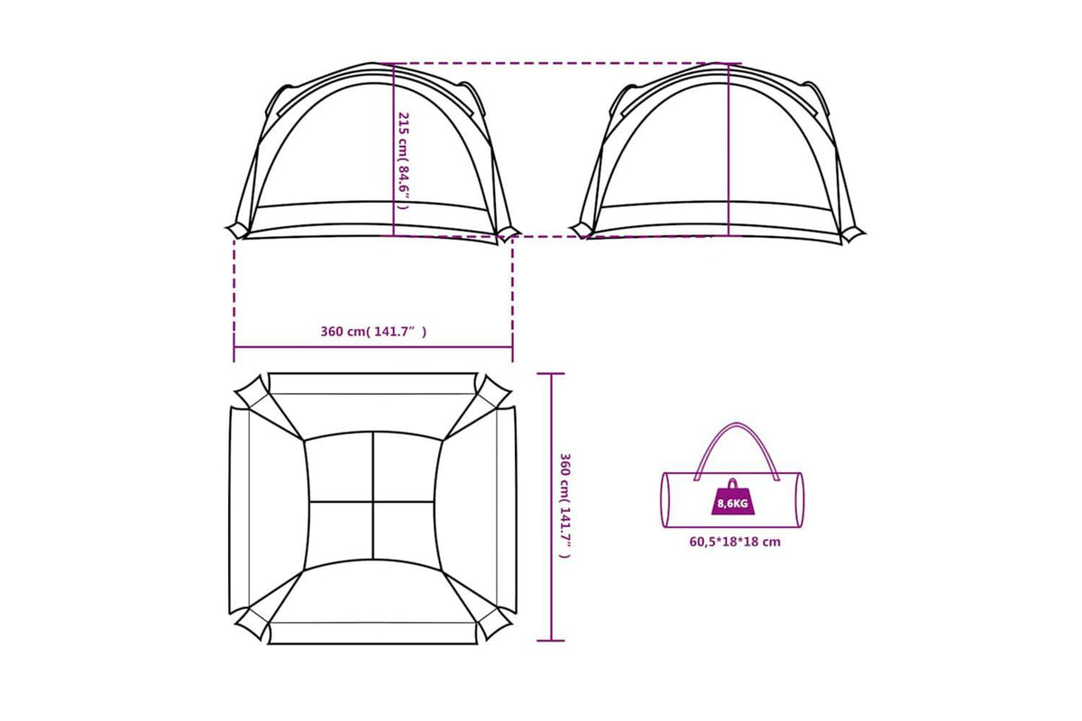 Vidaxl Party Tent White Waterproof-10