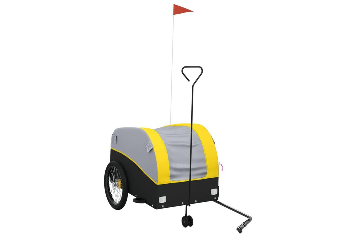 Vidaxl Bike Trailer Black And Yellow 45 Kg Iron-2
