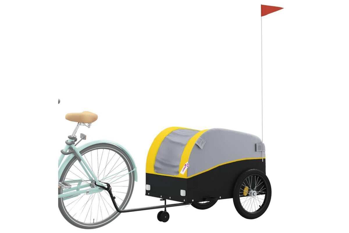 Vidaxl Bike Trailer Black And Yellow 45 Kg Iron-3