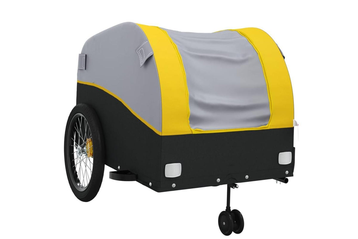 Vidaxl Bike Trailer Black And Yellow 45 Kg Iron-4