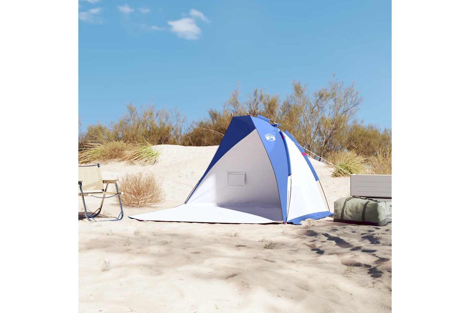 Vidaxl Beach Tent Azure Blue 268x223x125 Cm 185t Polyester-3