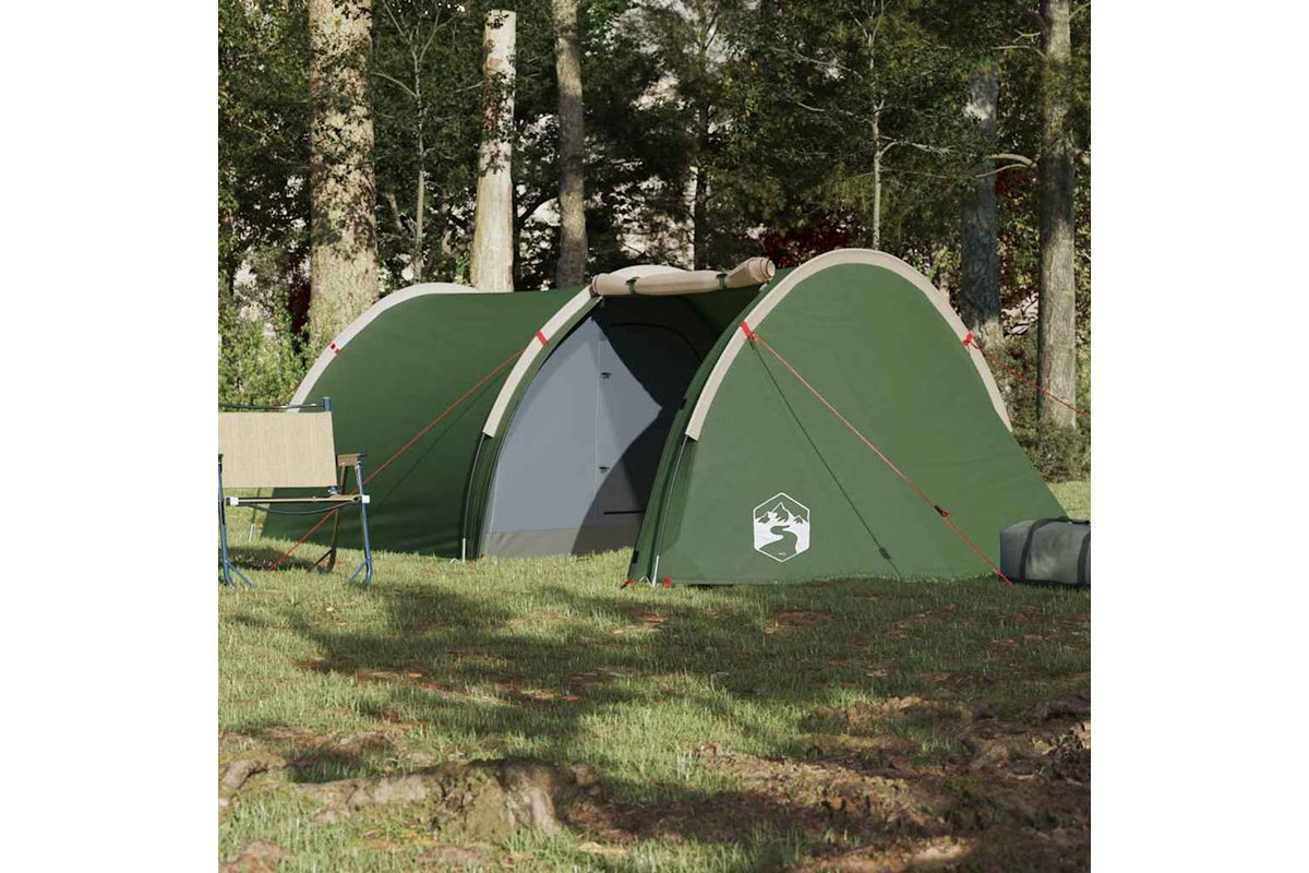 Vidaxl Camping Tent Tunnel 4-person Green Waterproof-3
