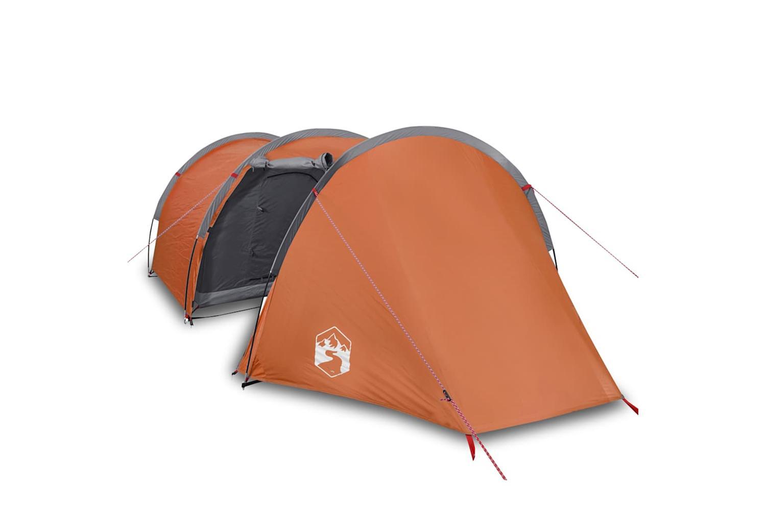 Vidaxl Camping Tent Tunnel 4-person Orange Waterproof-2
