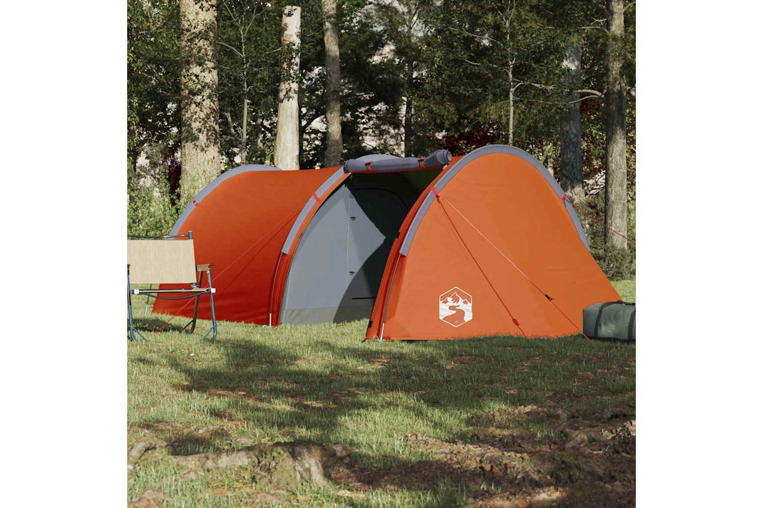 Vidaxl Camping Tent Tunnel 4-person Orange Waterproof-3