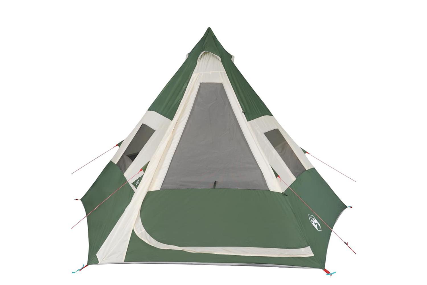 Vidaxl Camping Tent Tipi 7-person Green Waterproof-7
