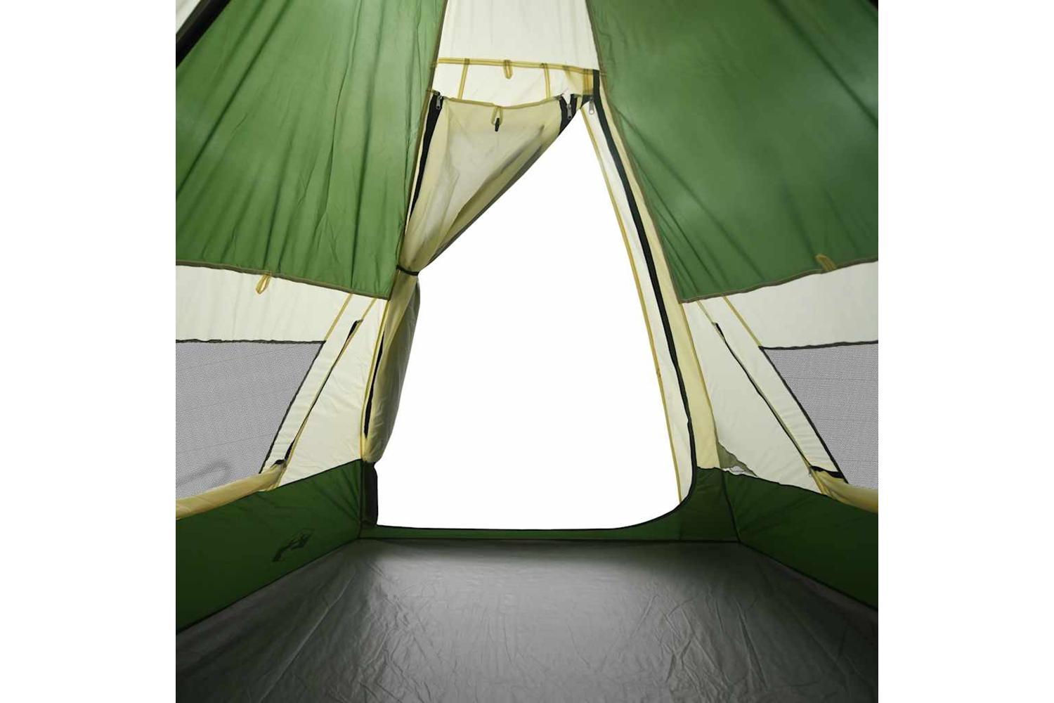 Vidaxl Camping Tent Tipi 7-person Green Waterproof-10