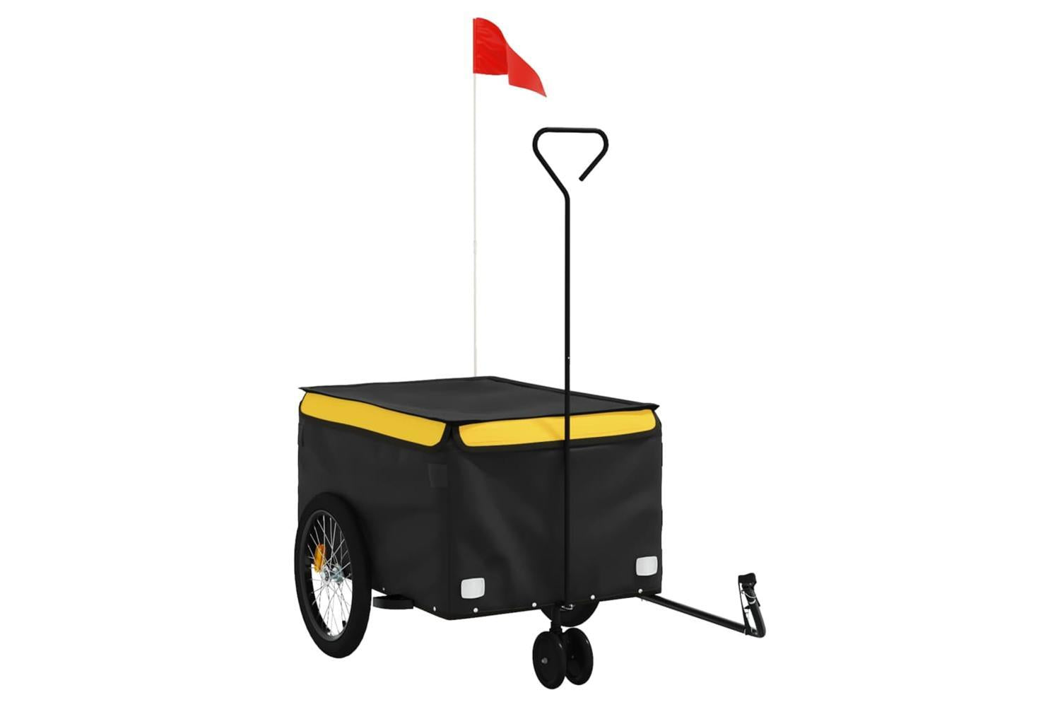 Vidaxl Bike Trailer Black And Yellow 30 Kg Iron-2