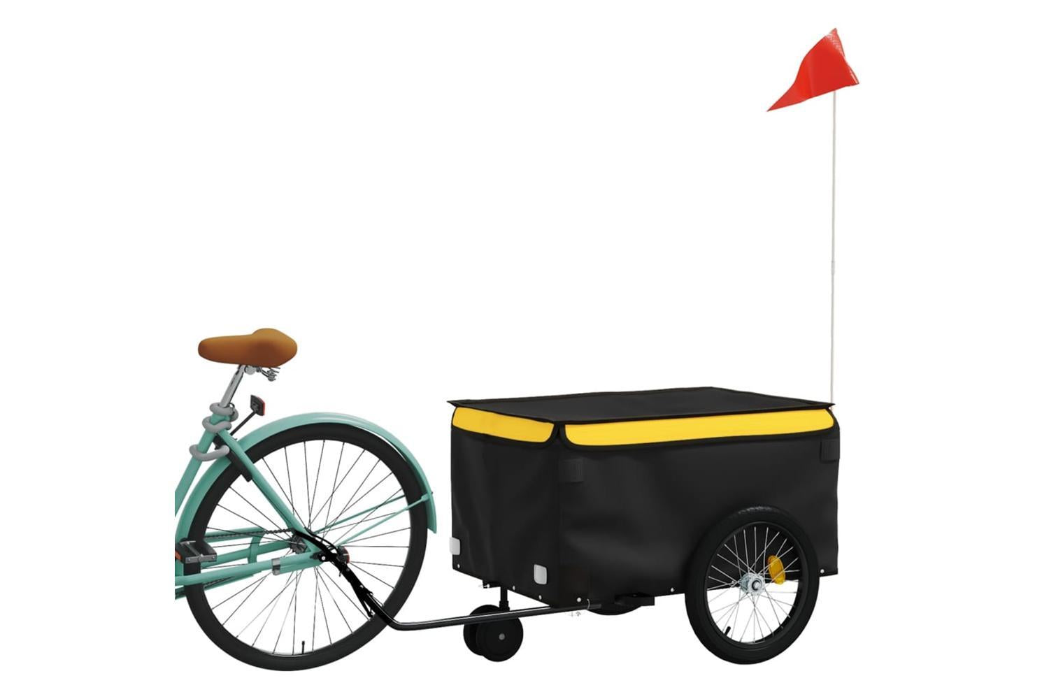 Vidaxl Bike Trailer Black And Yellow 30 Kg Iron-3