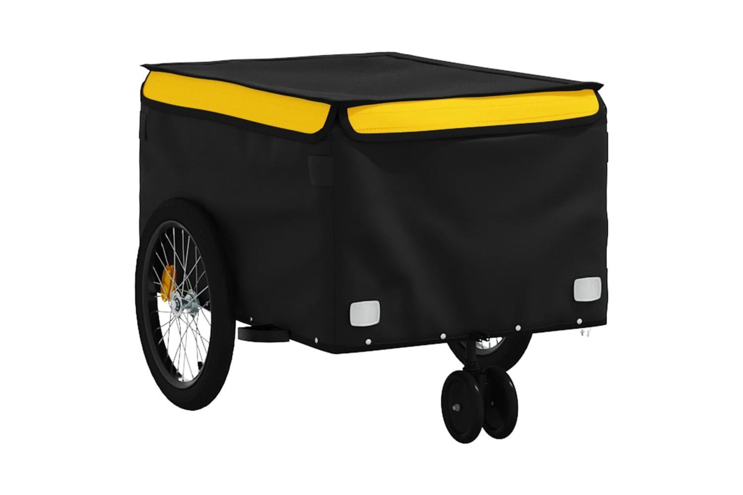 Vidaxl Bike Trailer Black And Yellow 30 Kg Iron-4