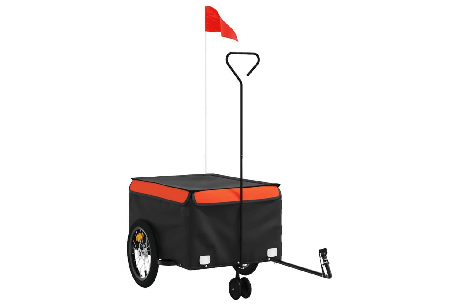 Vidaxl Bike Trailer Black And Orange 45 Kg Iron