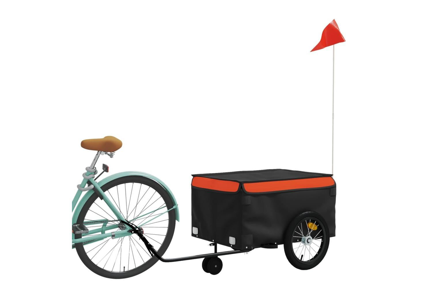 Vidaxl Bike Trailer Black And Orange 45 Kg Iron-3